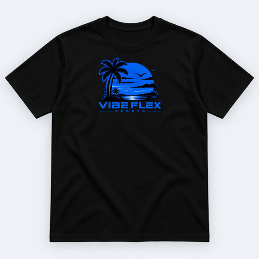 VibeFlex Sports Sunset Logo Tee — Black