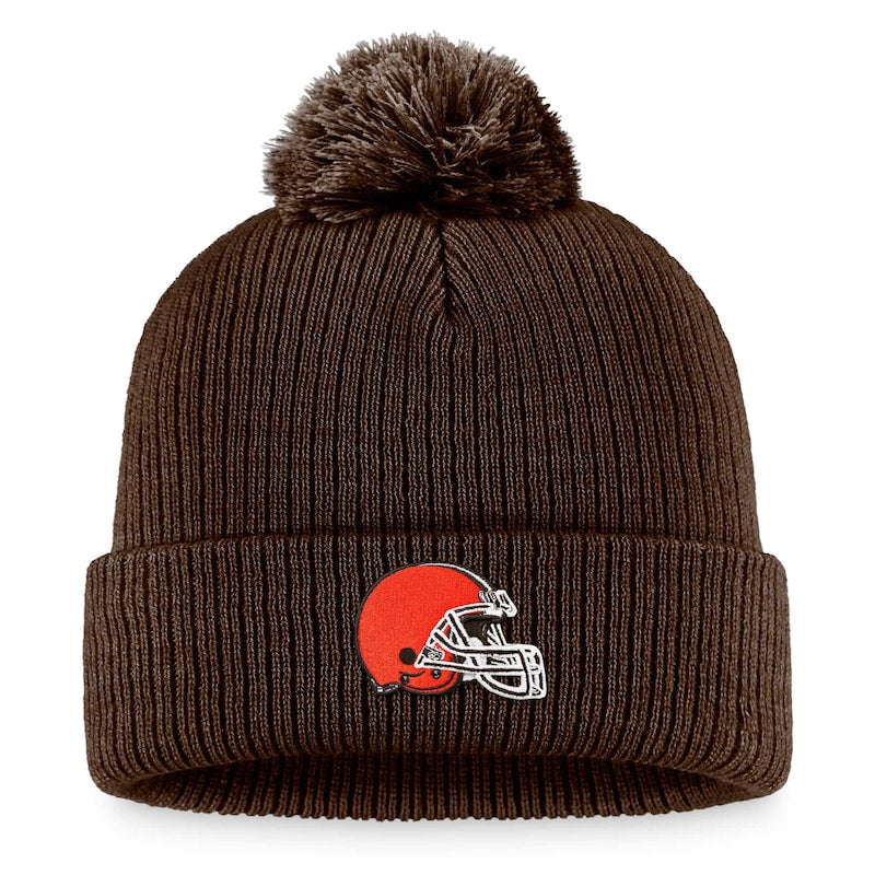 Women's Fanatics Brown Cleveland Browns Cuffed Knit Hat with Pom